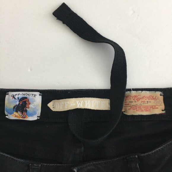 Off-White StreetWear Womens Size 27 Jean 2013 Rare Black Patchwork Logo Jean - Picture 7 of 16